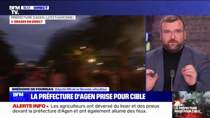 Préfecture d'Agen visée par les agriculteurs: "Le résultat d'un gouvernement qui ne comprend pas ce qu'il se passe", pour Grégoire de Fournas (RN)