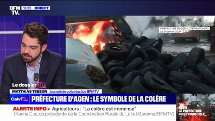 Descargar video: Préfecture d'Agen visée par des agriculteurs: aucune interpellation n'a été réalisée à ce stade