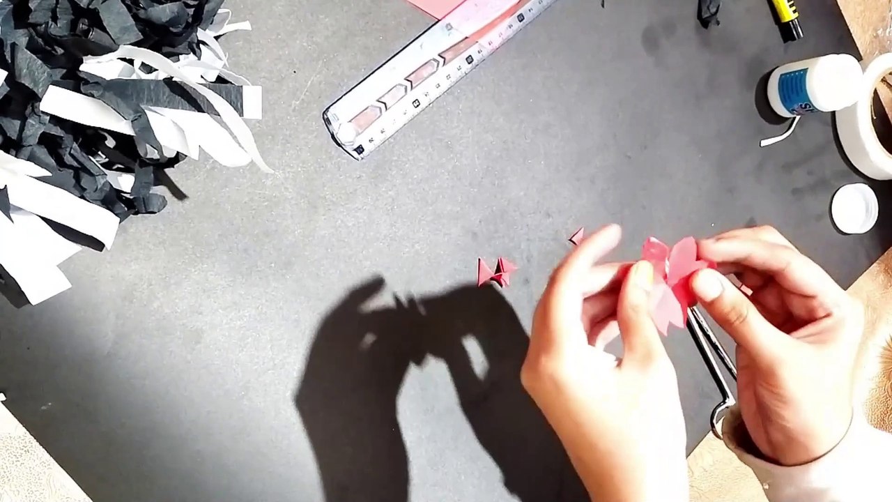 White paper Flower Wall Hanging / Home Decoration / A4 sheet craft / DIY Wall Decor/school craft