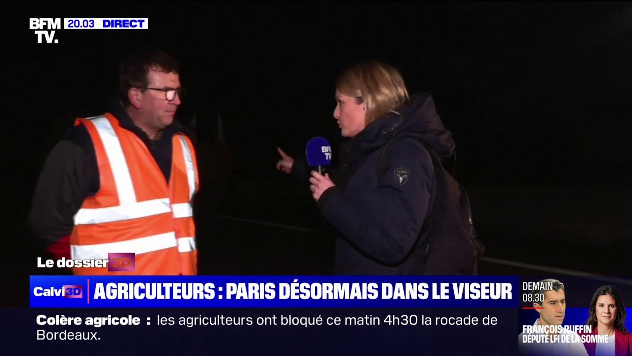 "L'objectif est de se rapprocher de Paris et de faire pression": Rassemblés sur l'autoroute A16 au niveau de Beauvais, des agriculteurs de l'Oise projettent de rejoindre la capitale ce jeudi