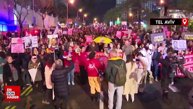İsrailli esir yakınları Kudüs ve Tel Aviv'de gösteri düzenledi