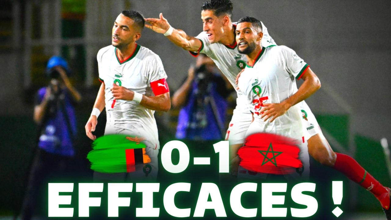  Le MAROC bat la ZAMBIE 1-0 et qualifie la Côte d’Ivoire ! Ziyech blessé ? CAN 2024