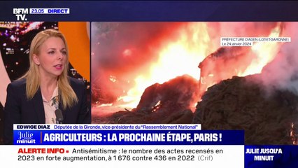 Préfecture d'Agen prise pour cible: "On ne peut pas cautionner [ces actions], mais on peut les comprendre", affirme Edwige Diaz (RN)