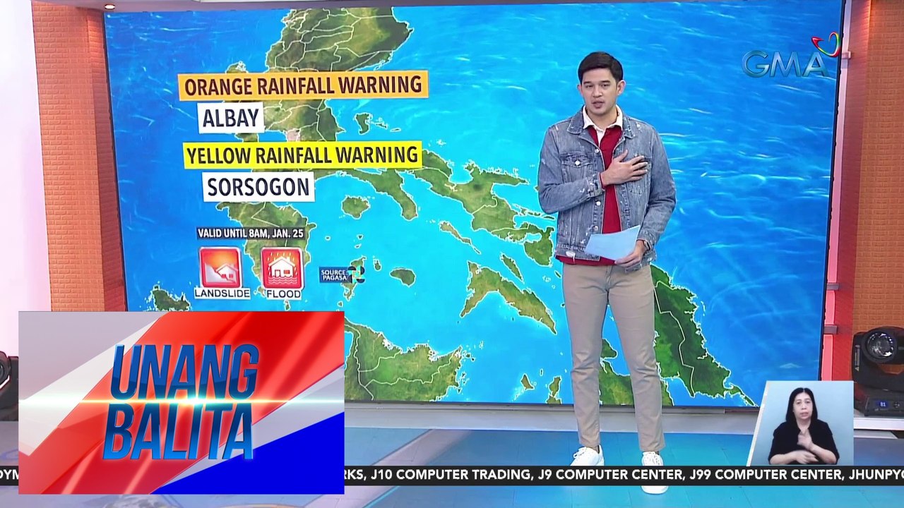 Orange rainfall warning, nakataas sa Albay; Yel...