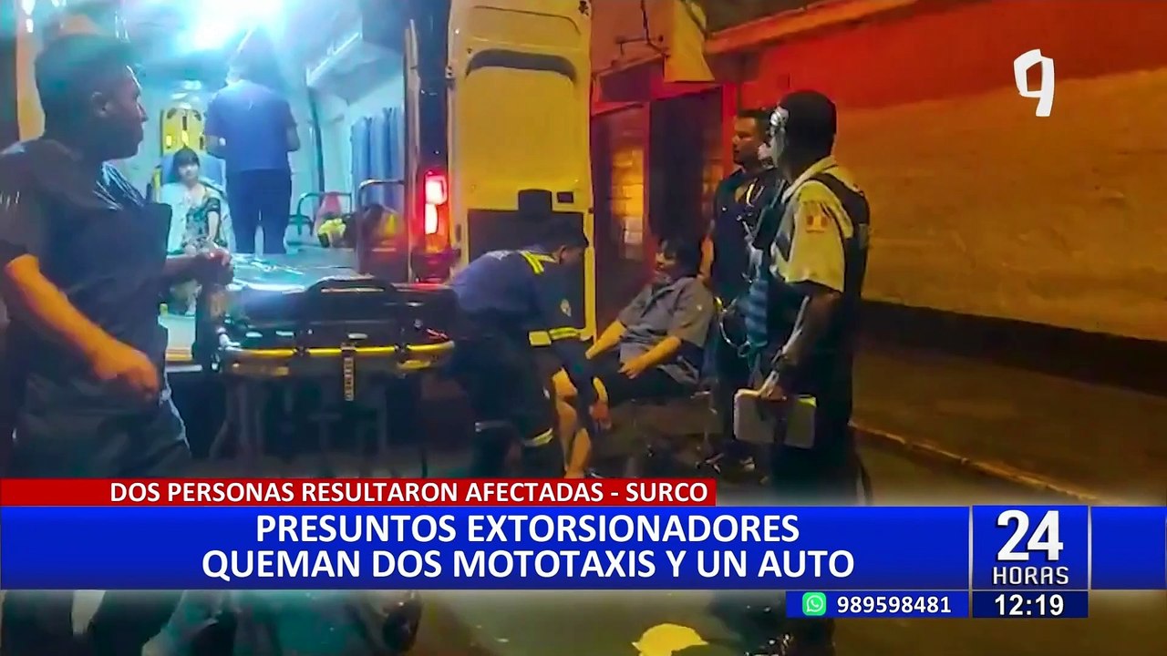 Surco: familia queda atrapada en edifico tras incendio de dos mototaxis y un auto