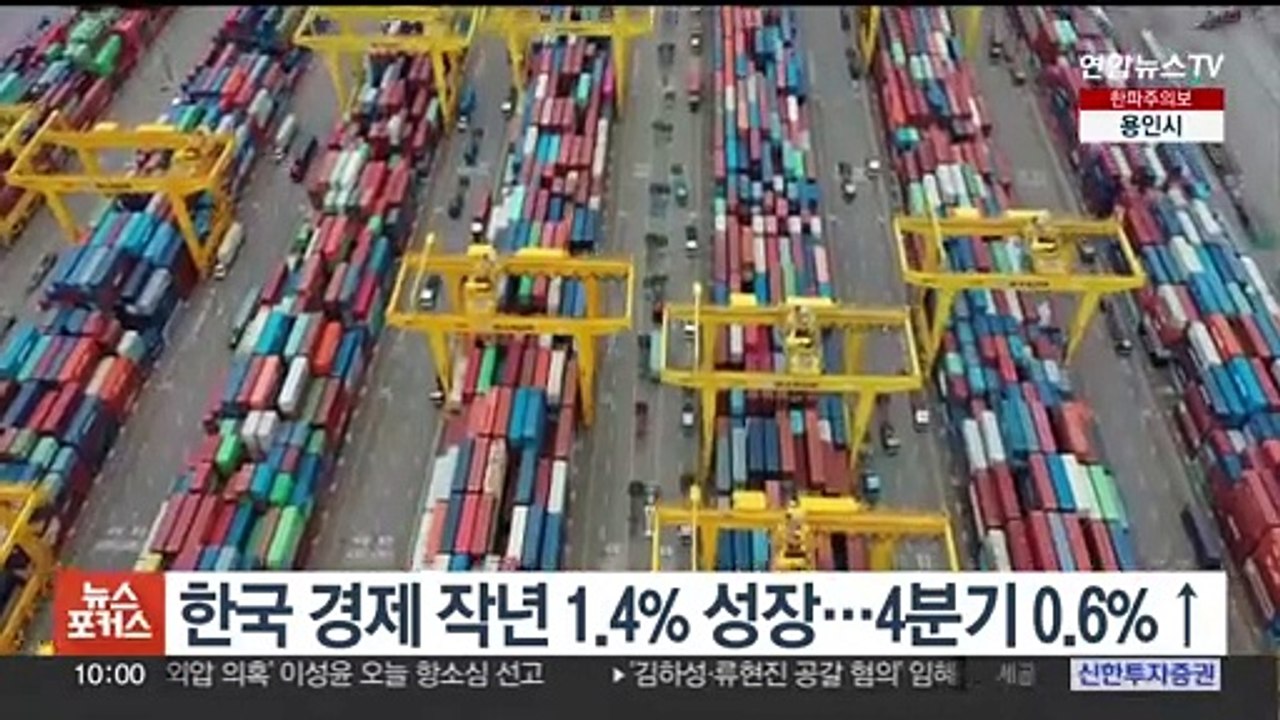 한국 경제 작년 1.4% 성장…4분기 0.6%↑