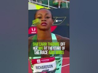 Sha'Carri Throws Off Her Wig At The Start Of The Race And Wins