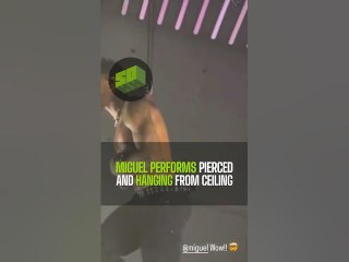 Miguel Performs Pierced and Hanging From Ceiling