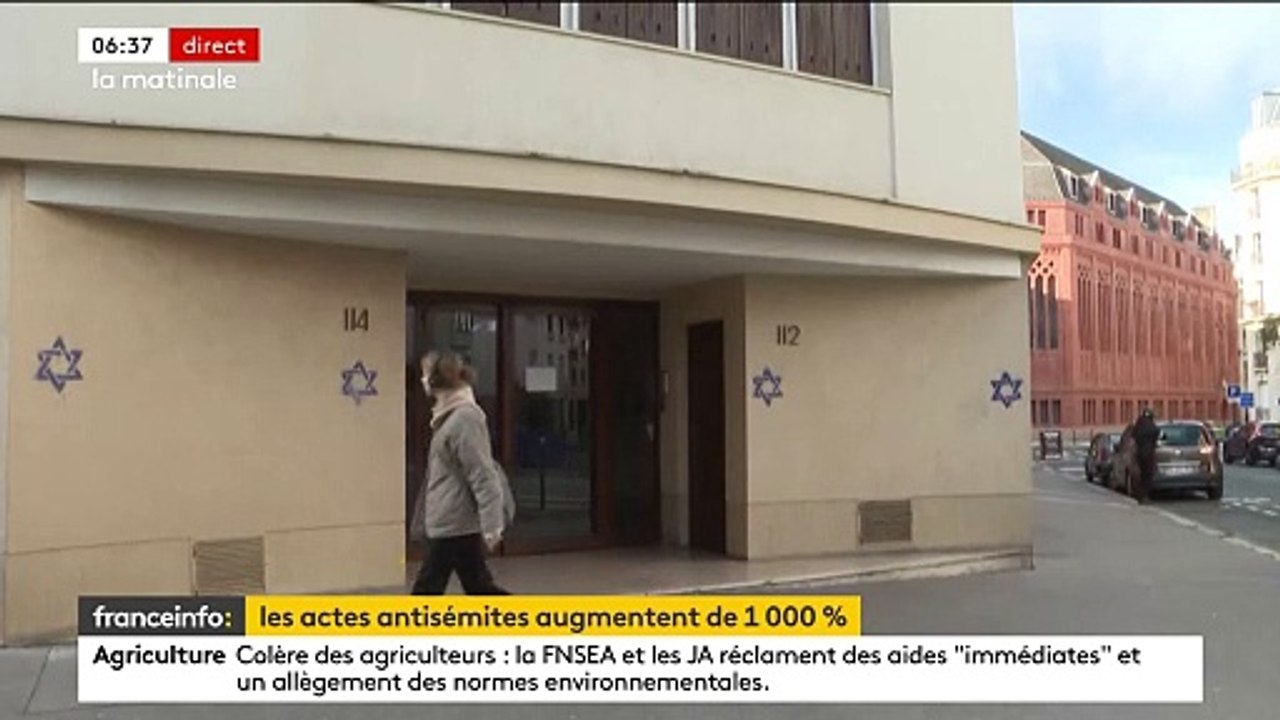 Effrayant - Le nombre d'actes antisémites a bondi l'an dernier de 1.000% en France : Durant les trois mois qui ont suivi l'attaque terroriste du Hamas, leur nombre "a égalé celui des 3 années précédentes"