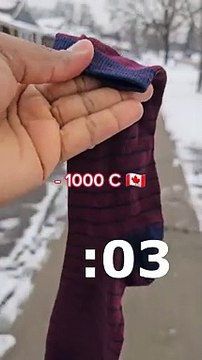 Kanada’da dondurucu soğukta çorap deneyi