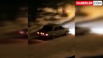 Uludağ'da Tofaş otomobil ile drift atan sürücü kamerada