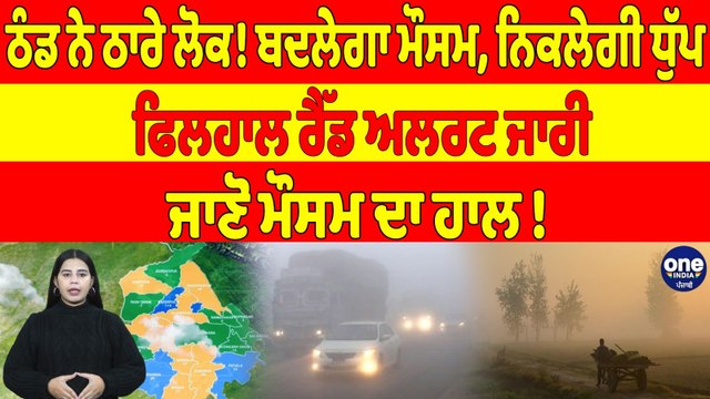 ਠੰਡ ਨੇ ਠਾਰੇ ਲੋਕ! ਬਦਲੇਗਾ ਮੌਸਮ, ਨਿਕਲੇਗੀ ਧੁੱਪ,ਫਿਲਹਾਲ ਰੈੱਡ ਅਲਰਟ ਜਾਰੀ,ਜਾਣੋ ਮੌਸਮ ਦਾ ਹਾਲ! |OneIndia Punjabi