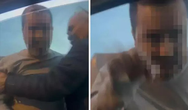 Tartıştığı sürücünün önünü kesip çocuğa küfretti