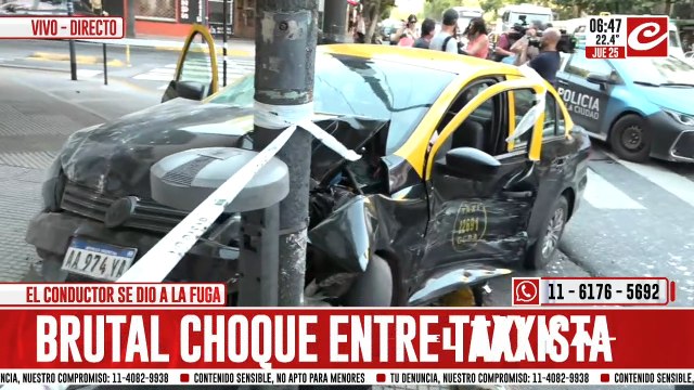 Chocó contra un taxi, dejó a los pasajeros heridos y se dio a la fuga