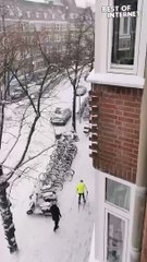 Skiing Through Snowy Amsterdam Streets ️ || Best of Internet