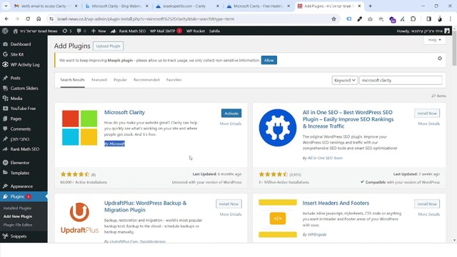 Microsoft Bing Clarity Webmaster Tools - How To Connect Microsoft Clarity To Your Website: Itay Verchik IVBS SEO / PPC