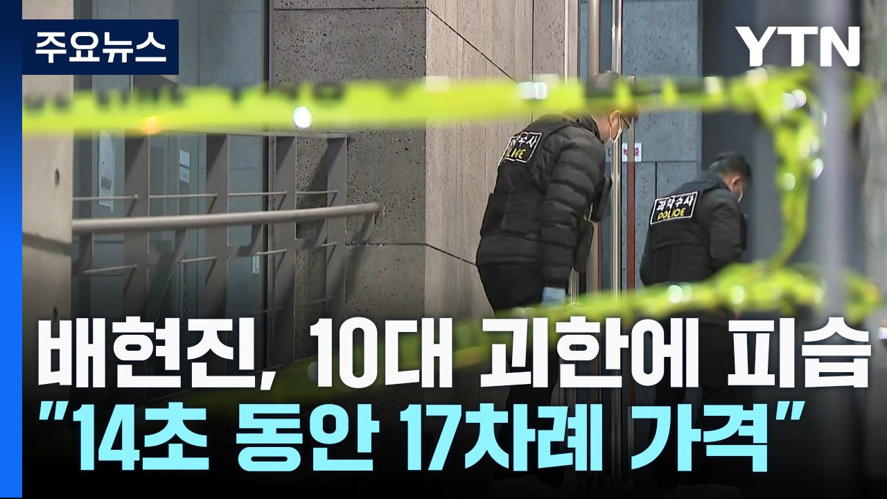 배현진, 10대 괴한에 둔기 피습..."14초 동안 17차례 가격" / YTN