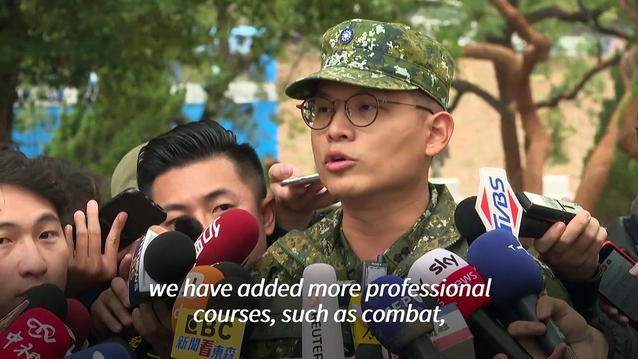 Taiwan's first conscripts for extended military...