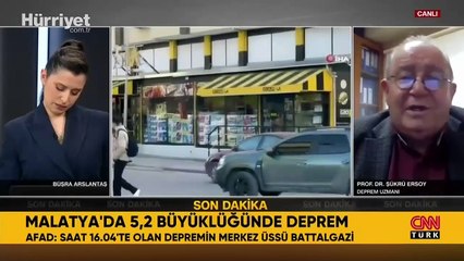 Malatya'da 5.2 büyüklüğünde deprem