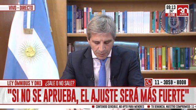 Caputo amenazó a los gobernadores: Si no se aprueba la ley, el ajuste será más fuerte