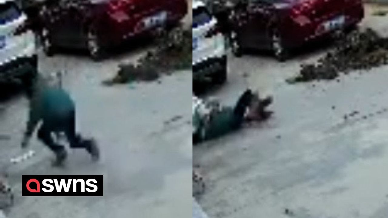 Dramatic moment quick-thinking aunt saves baby from nasty accident