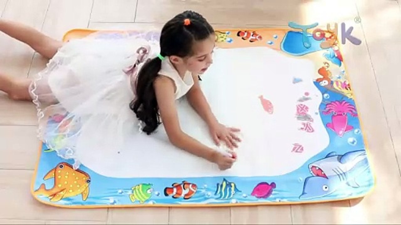 Water Doodle Mat - Kids Painting Writing Color Doodle Drawing Mat Toy Bring Magic Pens Educational Toys for Girls Boys Age Toddler Gift