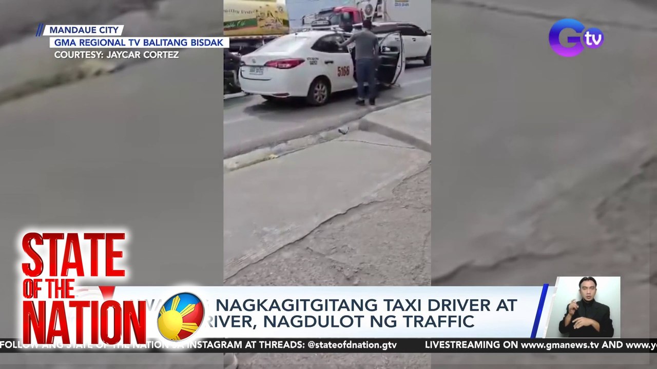 Away ng nagkagitgitang taxi driver at truck dri...