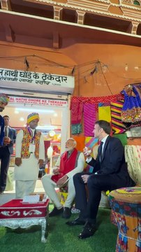 PM Narendra Modi Chai pe Charcha with Emanuel Macron