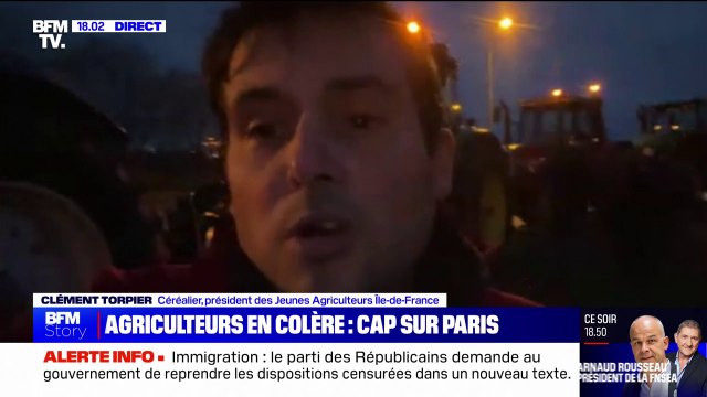 Clément Torpier, céréalier, président des Jeunes Agriculteurs Île-de-France, assure qu'il y aura des points de blocage sur des axes qui mènent à la capitale