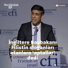 İngiltere'nin kukla Başbakanı Sunak Filistin destekçilerine 'aptallar' dedi
