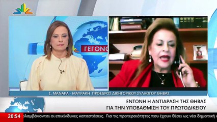 Η Πρόεδρος του Δικηγορικού Συλλόγου Θήβας, Σωσώ Μανάρα Μαυράκη στο STAR