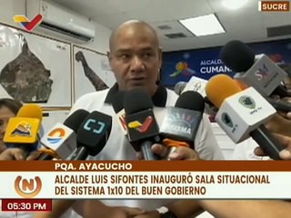 Autoridades del edo. Sucre inauguran sala situacional del Sistema 1X10 del Buen Gobierno