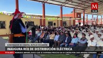 Rutilio Escandón inaugura red de distribución eléctrica en Cruztón, Chiapas