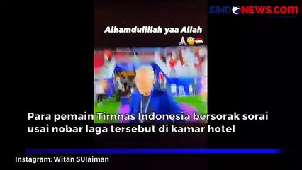 Selebrasi Pecah Pemain Timnas Indonesia saat Lolos ke 16 Besar Piala Asia 2023