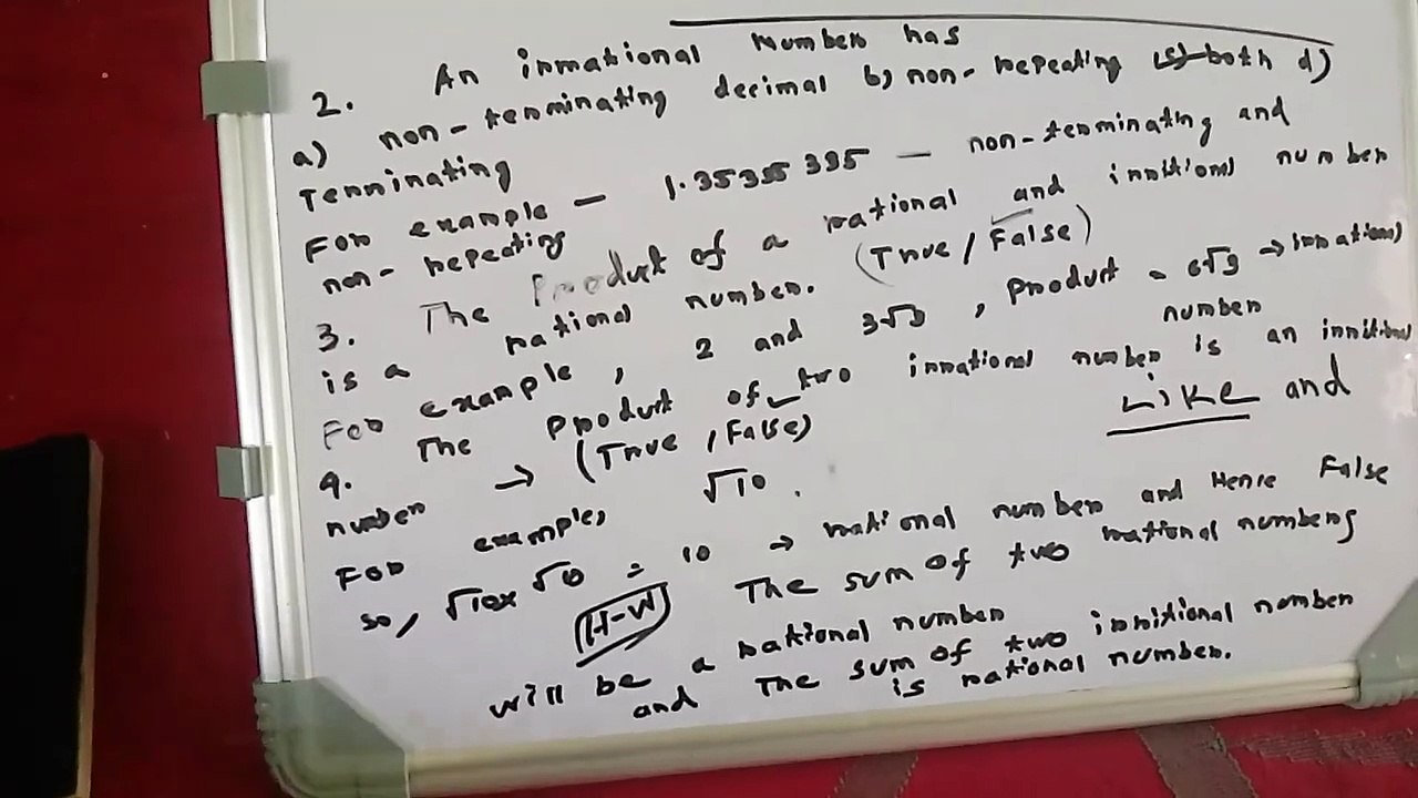 Rational and Irrational number MCQ problem part 1