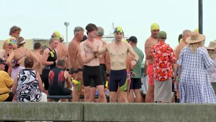Hundreds cross Newcastle coal port for open water swim