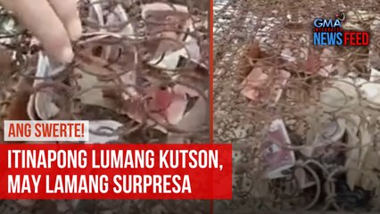 Itinapong lumang kutson, may lamang surpresa | GMA Integrated Newsfeed