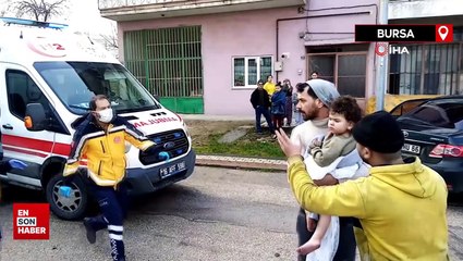 Bursa'da yangında 8'i çocuk 14 kişi dumandan zehirlendi