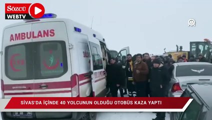 Sivas'ta otobüs kazası! İçinde 40 yolcu vardı...