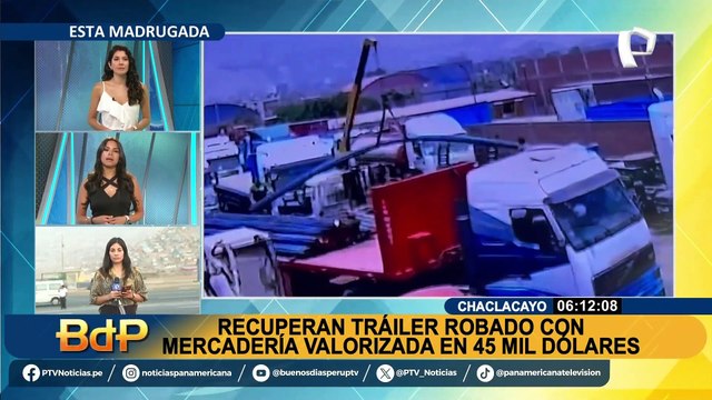 Chaclacayo: recuperan tráiler robado con mercadería valorizada en 45 mil dólares