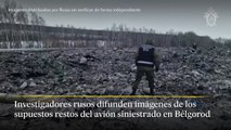 Rusia difunde imágenes de los supuestos restos del avión derribado