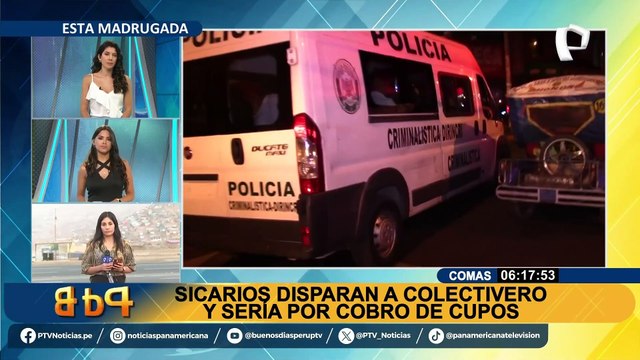 ¡Se salvó de milagro! Comas: sicarios disparan contra colectivero por presunto cobro de cupos