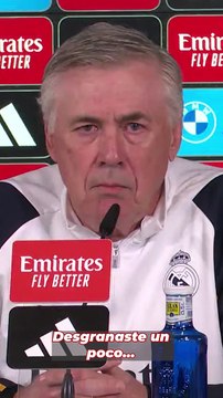 Ancelotti y su cara de pocos amigos cuando le preguntan por la portería
