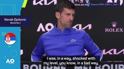 Djokovic shocked by 'worst Grand Slam match' against Sinner