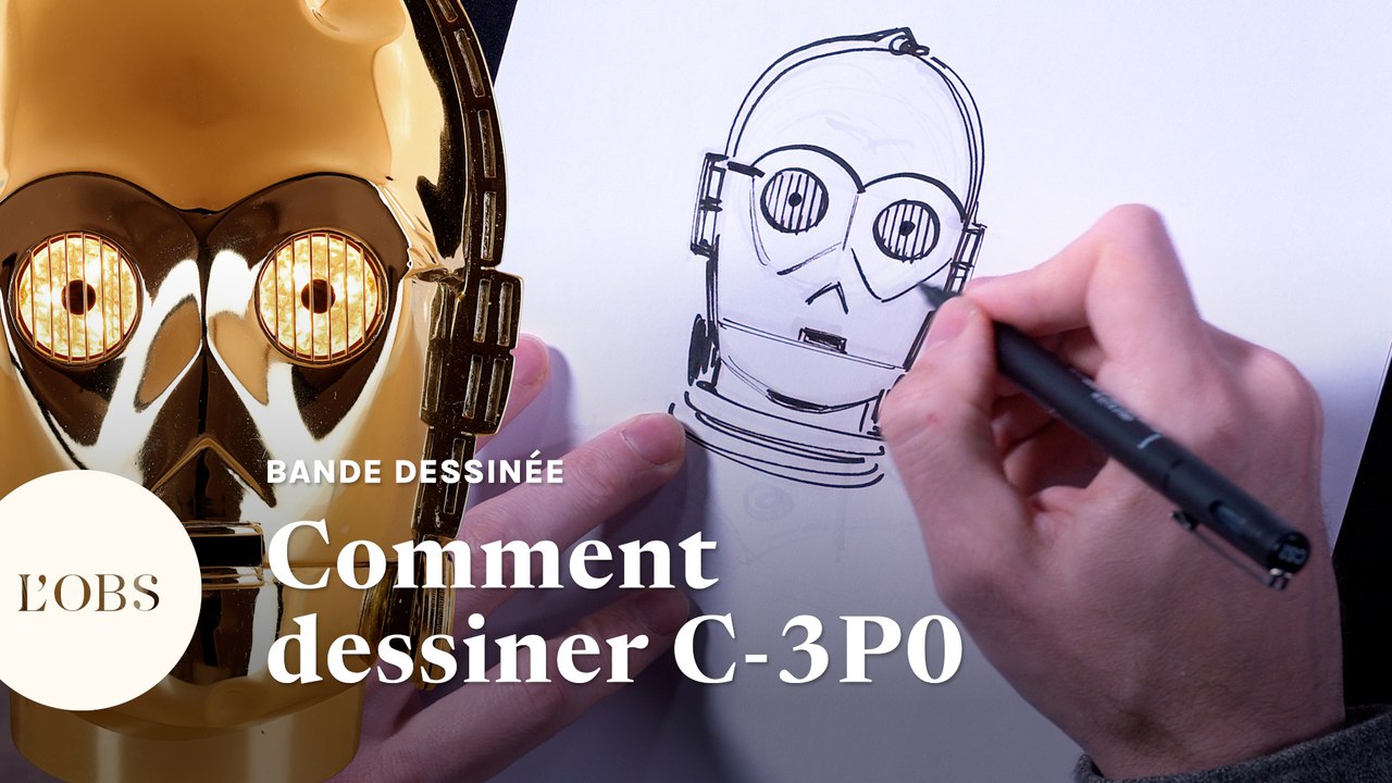 Dessiner C-3PO de Star Wars à la manière de la BD "Les Guerres de Lucas"