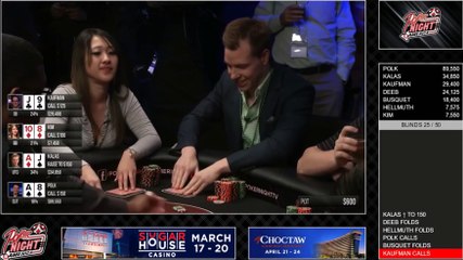 Doug Polk overbet bluffs Kaufman in Poker Night in America