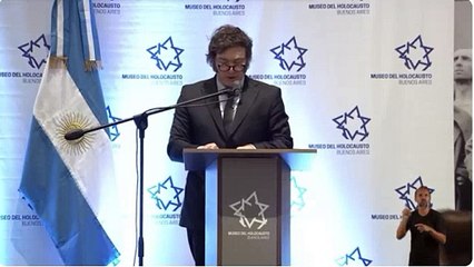 Milei en el acto por las víctimas del Holocausto