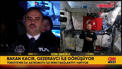 下载视频: Bakan Kacır, ilk Türk astronot Alper Gezeravcı ile görüştü