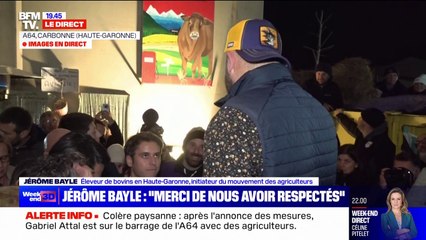 Tải video: Mobilisation des agriculteurs: Jérôme Bayle, éleveur de bovins et figure du mouvement, remercie Gabriel Attal de les 