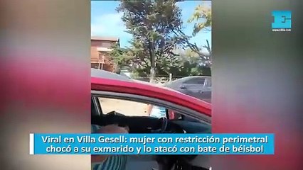 mujer con restricción perimetral chocó a su exmarido y lo atacó con bate de béisbol